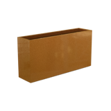 Hollywood narrow fiberglass planter in Metallic Bronze