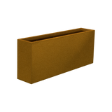 Hollywood narrow rectangular fiberglass planter in Metallic Bronze, 48 × 12 × 24 in, studio render