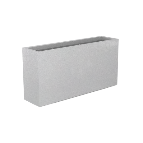 Hollywood narrow fiberglass planter in Metallic Silver