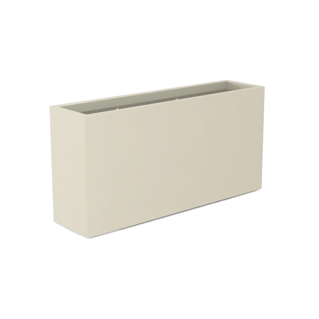 Hollywood narrow fiberglass planter in Satin Beige