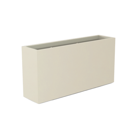 Hollywood narrow fiberglass planter in Satin Beige
