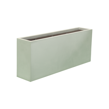 Hollywood narrow rectangular fiberglass planter in Satin Beige, 48 × 12 × 24 in, studio render