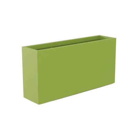 Hollywood narrow fiberglass planter in Satin Green