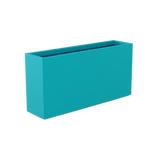 Hollywood narrow fiberglass planter in Satin Seafoam Green