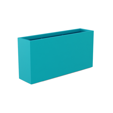 Hollywood narrow fiberglass planter in Satin Seafoam Green