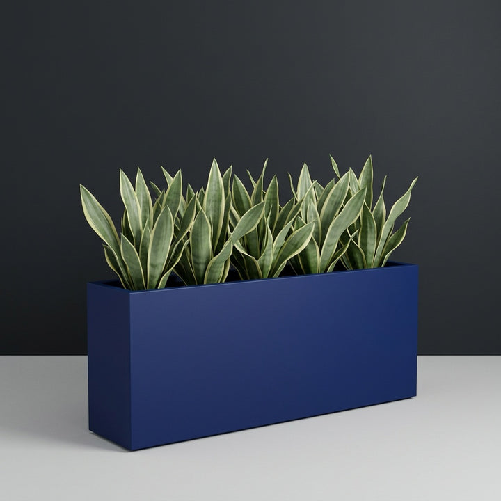 Hollywood Narrow Rectangular fiberglass planter by Jay Scotts, studio photo