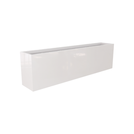 Hudson rectangular fiberglass planter in Gloss Bright White