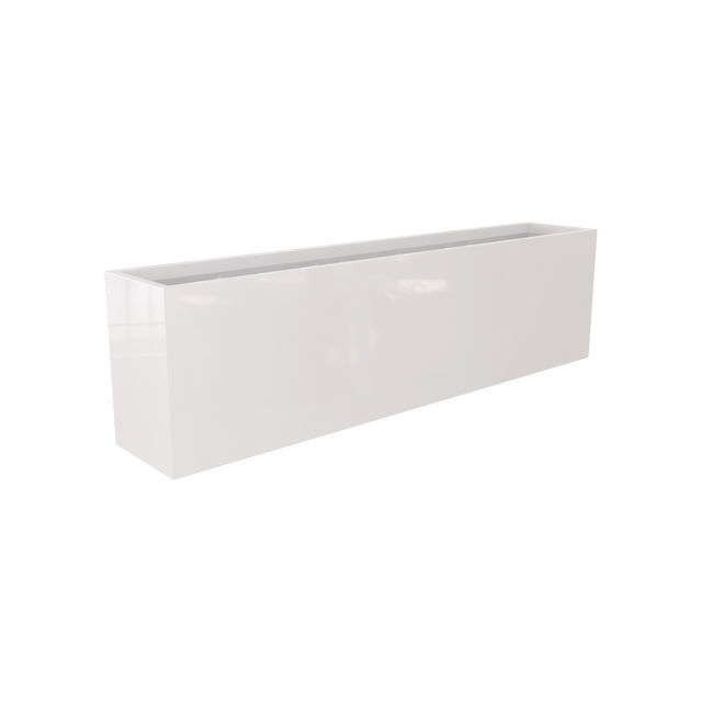 Hudson rectangular fiberglass planter in Gloss Bright White