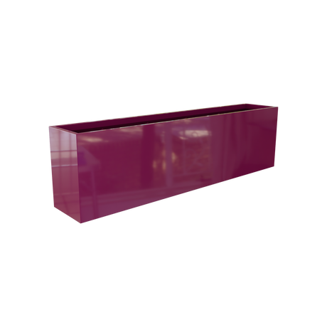 Hudson rectangular fiberglass planter in Gloss Eggplant