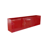 Hudson rectangular fiberglass planter in Gloss Red
