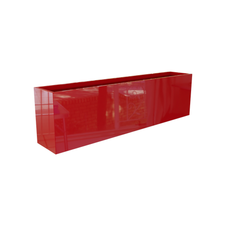 Hudson rectangular fiberglass planter in Gloss Red