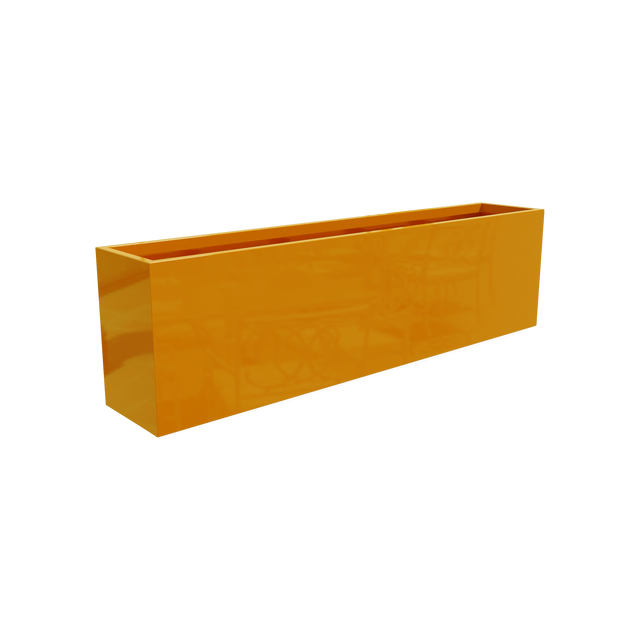 Hudson rectangular fiberglass planter in Gloss Tangerine