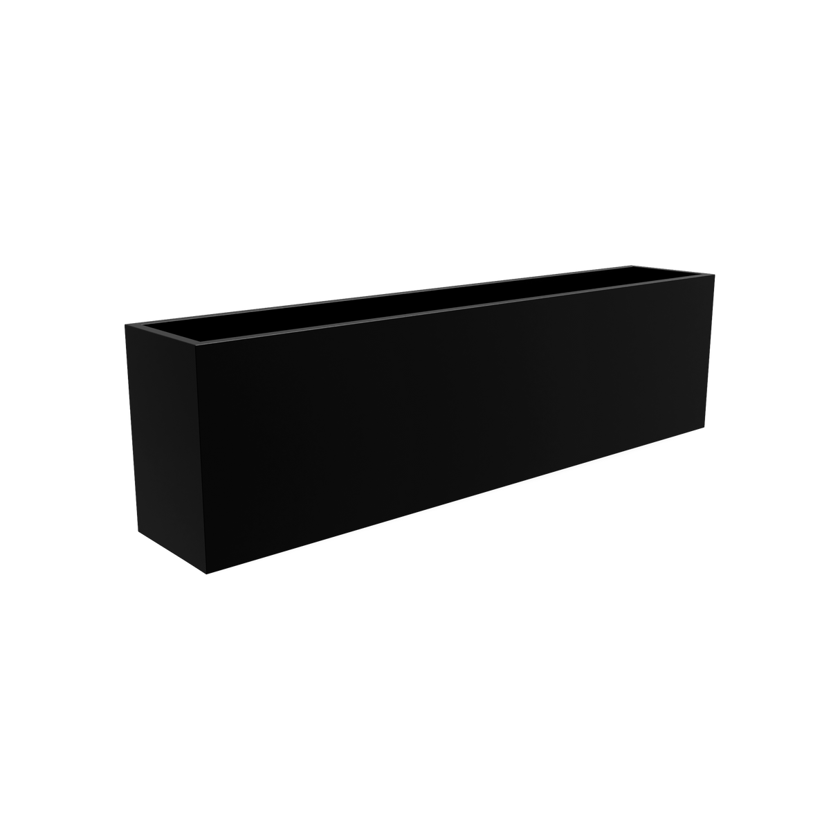 Hudson rectangular fiberglass planter in Matte Black