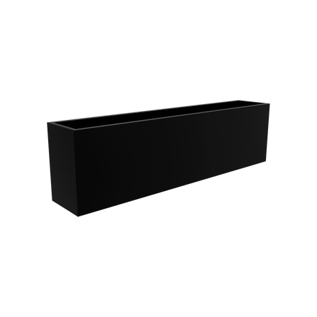 Hudson rectangular fiberglass planter in Matte Black