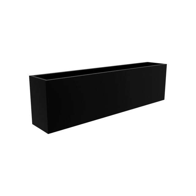 Hudson rectangular fiberglass planter in Matte Black
