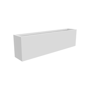 Hudson rectangular fiberglass planter in Matte Bright White
