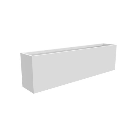 Hudson rectangular fiberglass planter in Matte Bright White