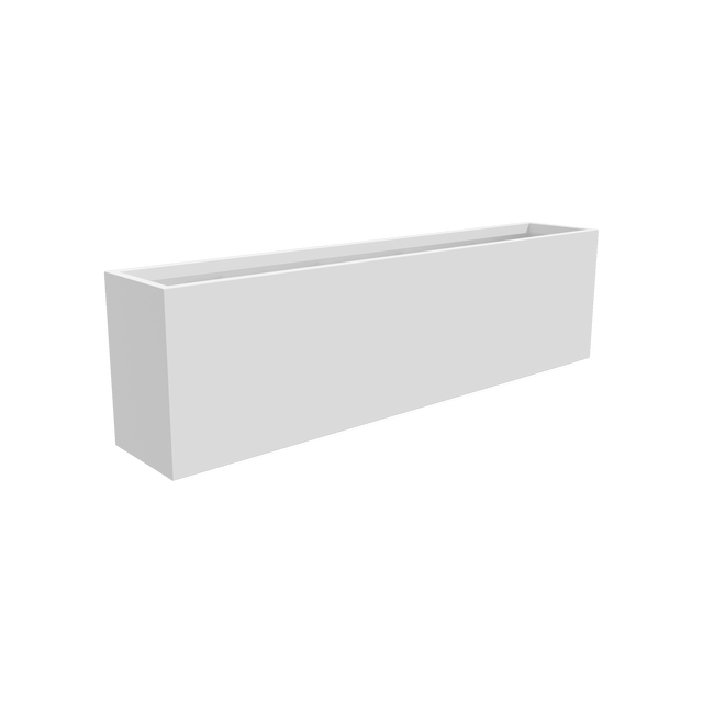 Hudson rectangular fiberglass planter in Matte Bright White