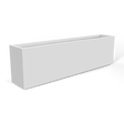 Hudson extra long fiberglass planter in Matte Bright White, 100 × 18 × 28 in, studio render