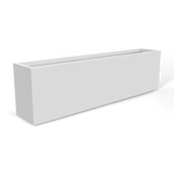 Hudson extra long fiberglass planter in Matte Bright White, 100 × 18 × 28 in, studio render