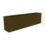 Hudson extra long fiberglass planter in Matte Bronze, 100 × 18 × 28 in, studio render