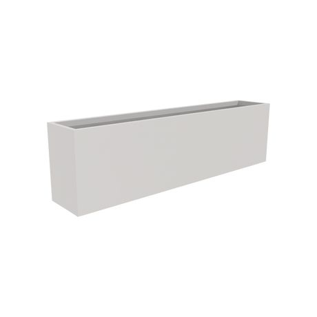 Hudson rectangular fiberglass planter in Matte Cement Grey