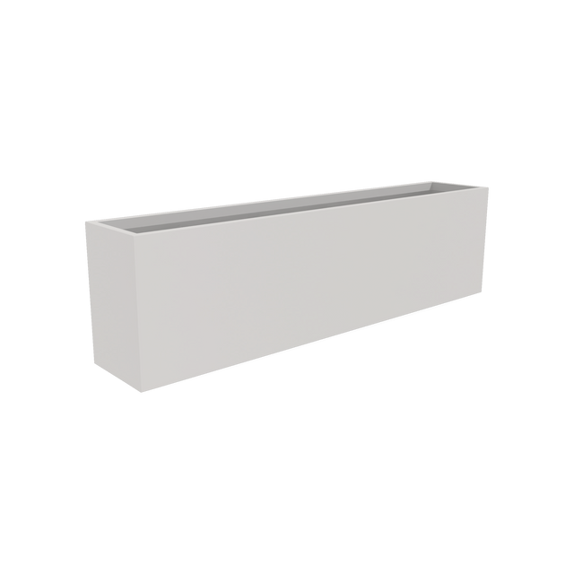 Hudson rectangular fiberglass planter in Matte Cement Grey