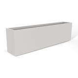 Hudson extra long fiberglass planter in Matte Cement Grey, 100 × 18 × 28 in, studio render