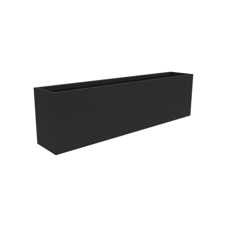 Hudson rectangular fiberglass planter in Matte Charcoal