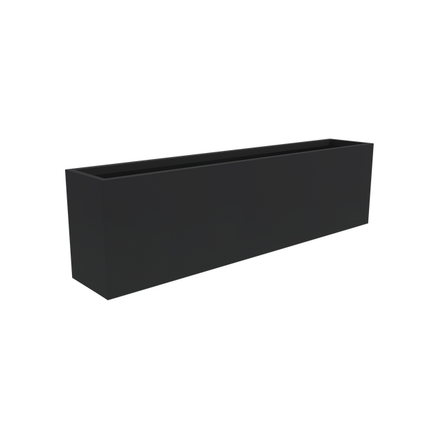 Hudson rectangular fiberglass planter in Matte Charcoal