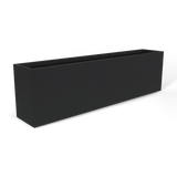 Hudson extra long fiberglass planter in Matte Charcoal, 100 × 18 × 28 in, studio render
