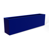 Hudson extra long fiberglass planter in Matte Cobalt Blue, 100 × 18 × 28 in, studio render