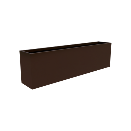 Hudson rectangular fiberglass planter in Matte Dark Brown
