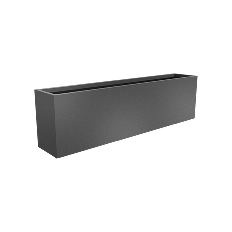 Hudson rectangular fiberglass planter in Matte Gunmetal