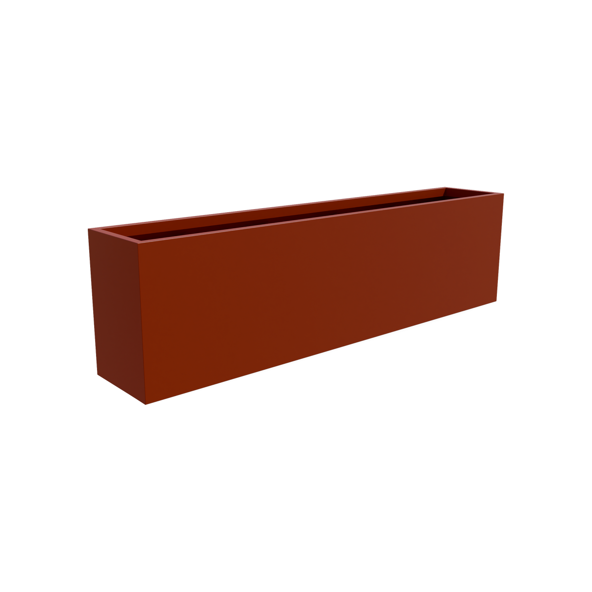 Hudson rectangular fiberglass planter in Matte Terra Cotta