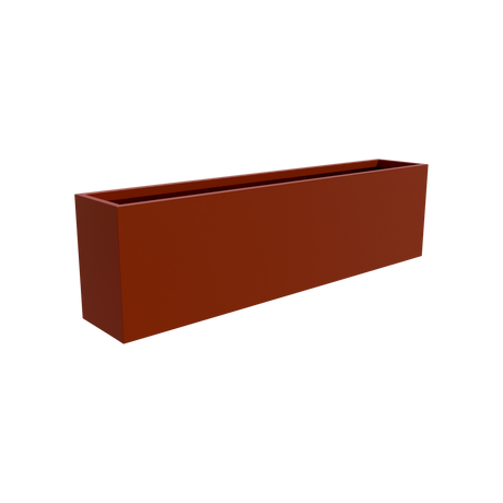 Hudson rectangular fiberglass planter in Matte Terra Cotta