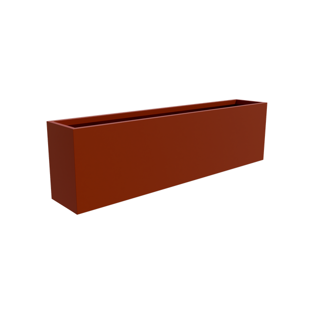 Hudson rectangular fiberglass planter in Matte Terra Cotta