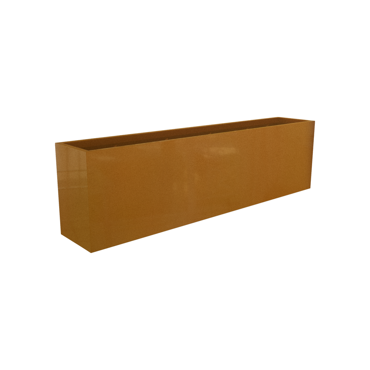 Hudson rectangular fiberglass planter in Metallic Bronze