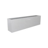 Hudson rectangular fiberglass planter in Metallic Silver
