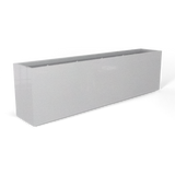 Hudson extra long fiberglass planter in Metallic Silver, 100 × 18 × 28 in, studio render