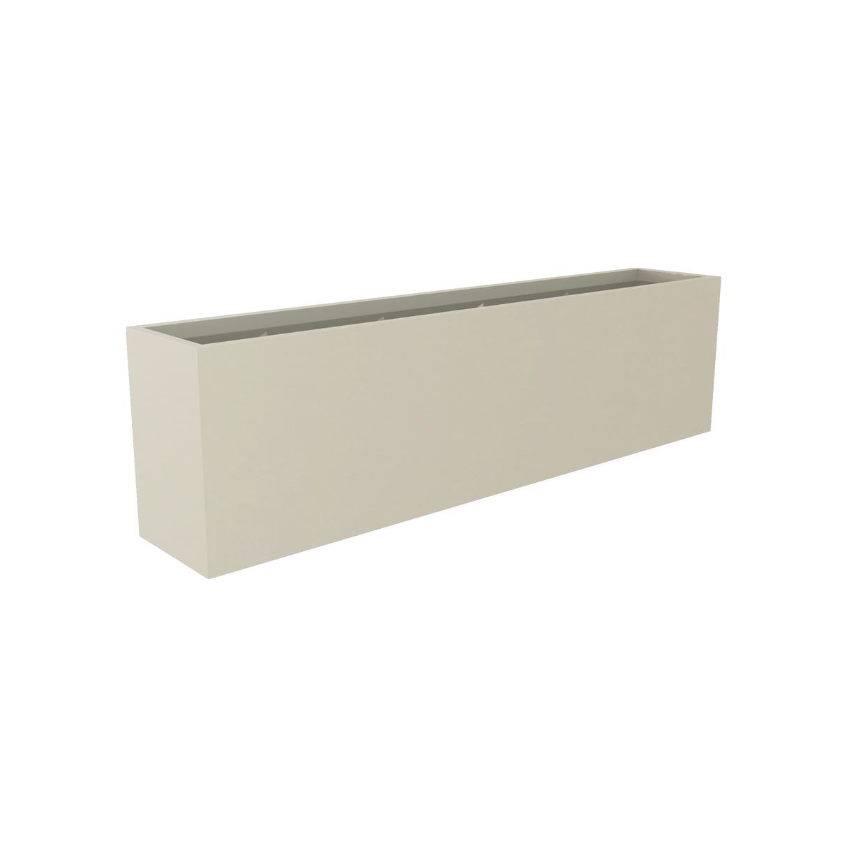 Hudson rectangular fiberglass planter in Satin Beige