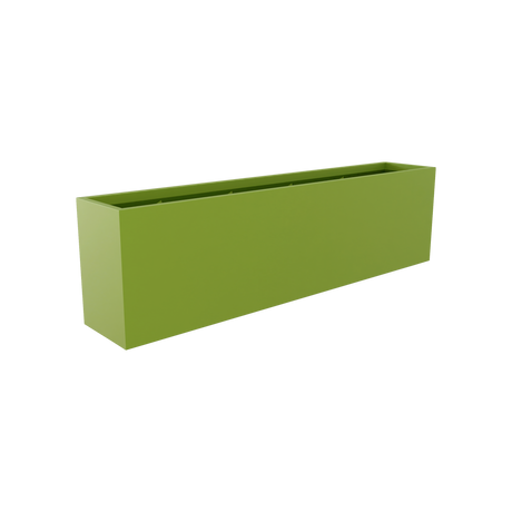 Hudson rectangular fiberglass planter in Satin Green