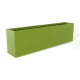 Hudson extra long fiberglass planter in Satin Green, 100 × 18 × 28 in, studio render
