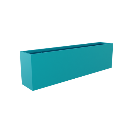 Hudson rectangular fiberglass planter in Satin Seafoam Green
