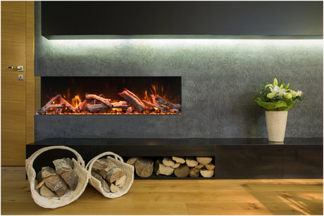 Amantii Tru View Bespoke - 55" Indoor / Outdoor 3 Sided Electric Fireplace TRV-55-BESPOKE - Serene Yards