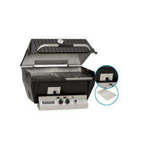 Broilmaster Specialty Series Slow Cooker Gas Grills with open lid showing cooking surface and control panel features