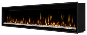 Dimplex Ignite Evolve Linear Electric Fireplace with ultra-realistic flames and crystal ember bed in a sleek black frame