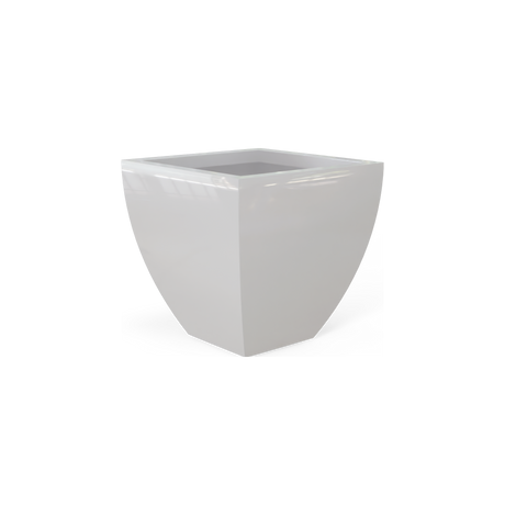 Lima tapered square fiberglass planter in Gloss Bright White