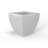 Lima tapered square fiberglass planter in Gloss Bright White, studio render