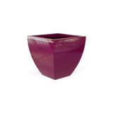 Lima tapered square fiberglass planter in Gloss Eggplant